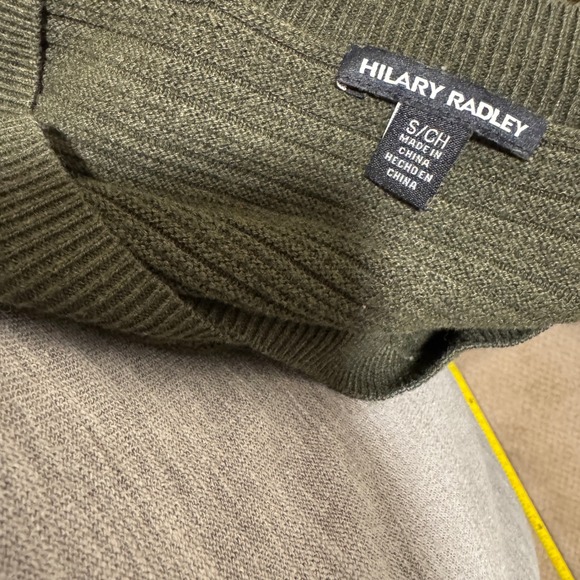 Hilary Radley Sweater Knit Top Tunic V Neck Layered Olive Green‎ S - Picture 3 of 6